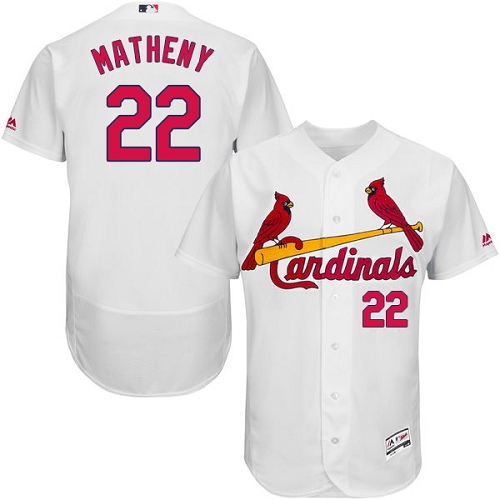 Cardinals #22 Mike Matheny White Flexbase Authentic Collection Stitched MLB Jersey - Click Image to Close